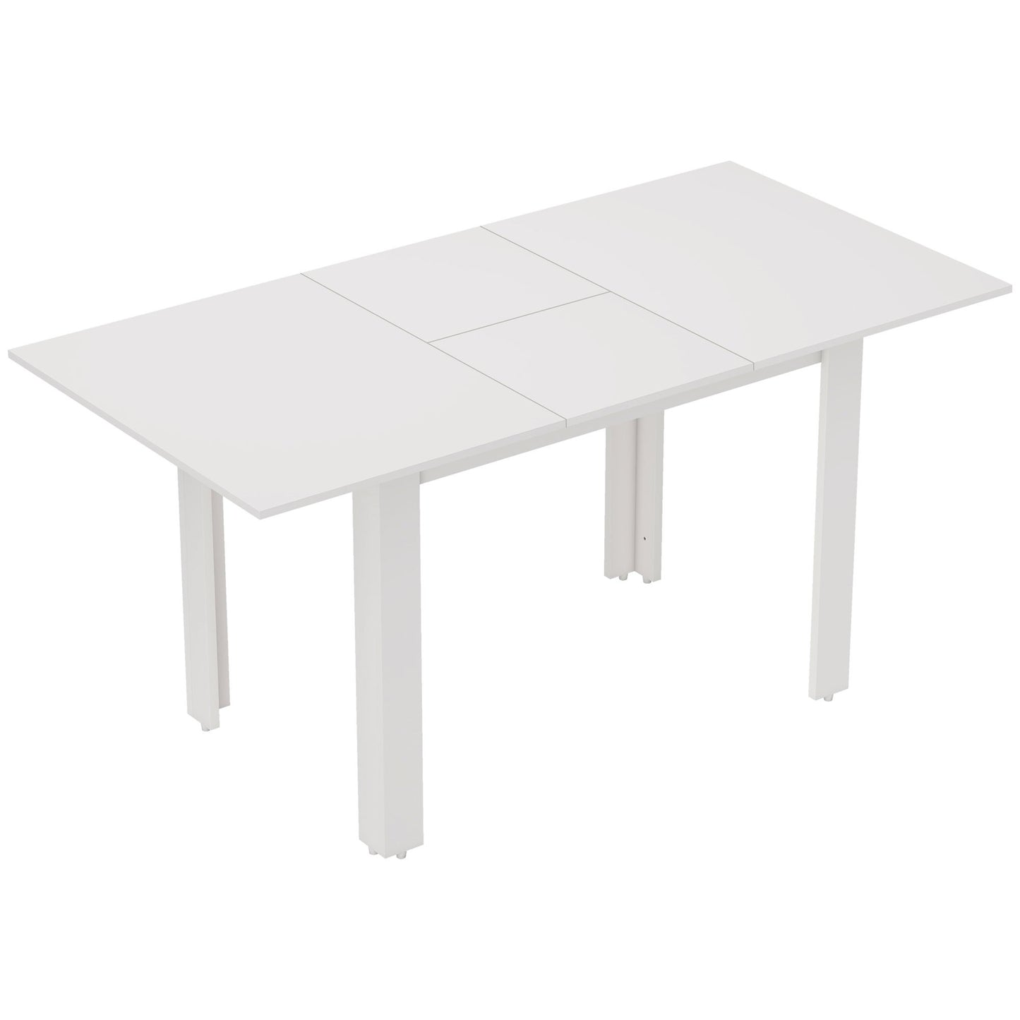 Uitklaptafel – Klaptafel – Uitschuiftafel – Eettafel – Vouwtafel – Hoogglans Wit – Uitschuifbaar 120-160x80 cm – Geschikt voor 4-6 Personen