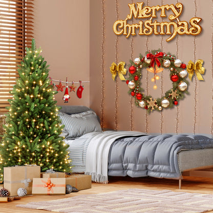 Kunstkerstboom – Kunstboom – Kerstboom – Decoratieve Kerstboom – Sfeerverlichting – 225 cm – Realistische PVC & PE Naalden – Inclusief LED Verlichting en Standaard