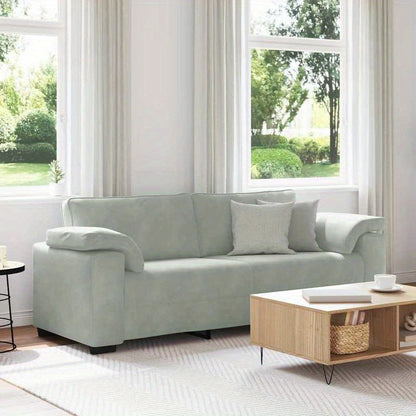 Slaapbank – Zitbank – Bankstel – Bedbank – Fauteuil – 3-zits met 2 stoelen – Lichtblauw wit – Hardhouten frame – Compact 178 cm hoog – Direct gebruiksklaar zonder montage