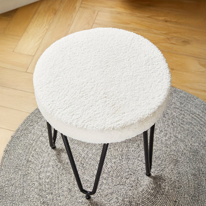 Make-up Vanity – Make-uptafel – Schminktisch – Make-up Bureau – Make-up Meubel – Wit – Rond Design – Sintered Stone Blad – Inclusief Kruk en Spiegel