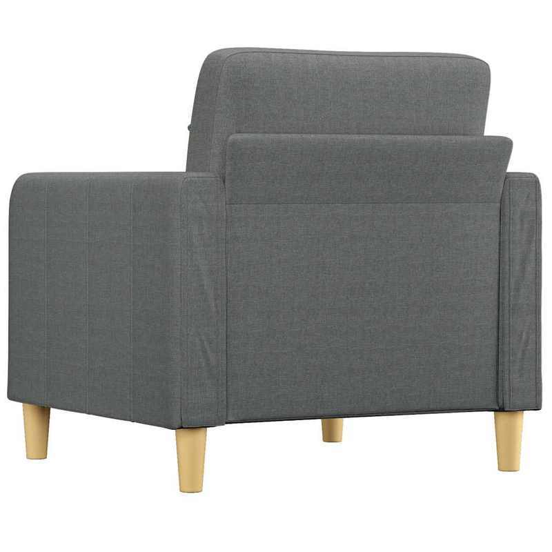 Fauteuil – Zitzetel – Relaxstoel – Leunstoel – Dragende Stoel – Donkergrijs Stof – Handmatig Verstelbaar – Stevig Hardhouten Frame