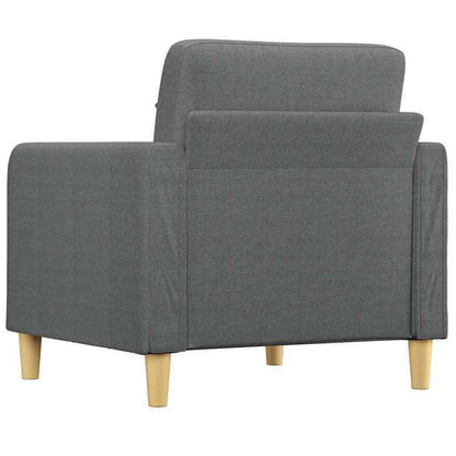 Fauteuil – Zitzetel – Relaxstoel – Leunstoel – Dragende Stoel – Donkergrijs Stof – Handmatig Verstelbaar – Stevig Hardhouten Frame