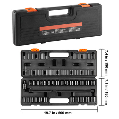 Slagmoersleutel Doppen Set – Slagmoersleutel Bits – Ratelsleutel Set – Sockets Gereedschap – 6-Punts Ontwerp – 29-Delig Met Metalen Opbergtrolley – Duurzaam Gelegeerd Staal