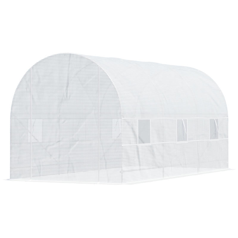 Kweekkas – Tuinkas – Mini Kas – Moestuin Kas – Groentekasje – Walk-in Kas Met Metalen Frame – 4,45x2x2 Meter – Duurzaam Polypropyleen Zeil – Lichtgewicht & Weerbestendig