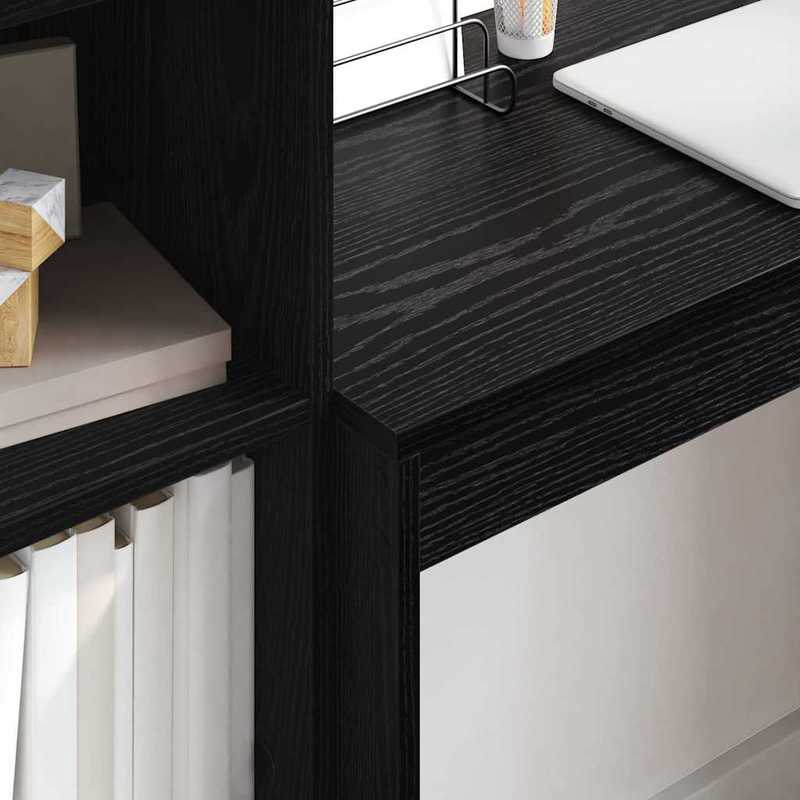 Desk with Storage Space 2pcs Black Oak 80 X 40 X 76Cm Sleek Exterior, Ample Storage Space, Sturdy And Smooth, Featuring a Minimalist And Functional Design.