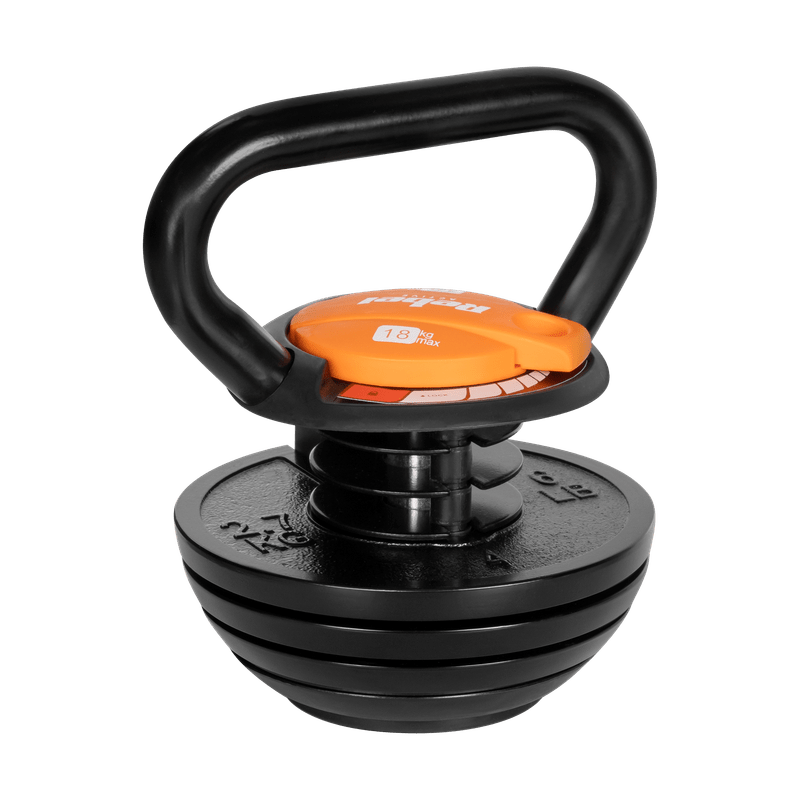Verstelbare Kettlebell – Gewichtsketel – Halter – Gewichtszak – Krachttraining – Gietijzer Materiaal – Antislip Basis – 3,5 tot 18 kg Gewicht