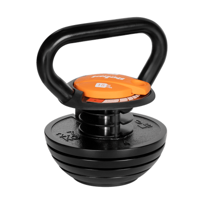 Verstelbare Kettlebell – Gewichtsketel – Halter – Gewichtszak – Krachttraining – Gietijzer Materiaal – Antislip Basis – 3,5 tot 18 kg Gewicht