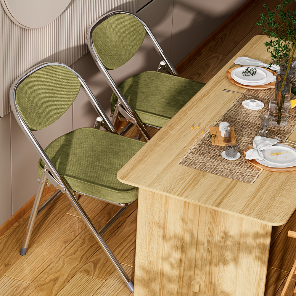 Stoel – Eetkamerstoel – Keukenstoel – Fauteuil – Bureaustoel – Set Van 4 - Groen – Ergonomisch Design – Roestvrijstalen Frame
