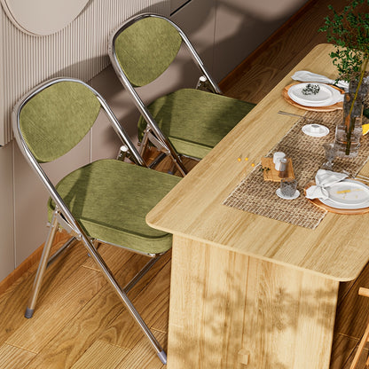 Stoel – Eetkamerstoel – Keukenstoel – Fauteuil – Bureaustoel – Set Van 4 - Groen – Ergonomisch Design – Roestvrijstalen Frame