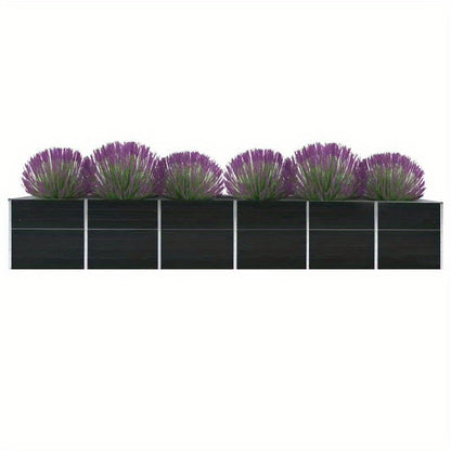 Plantenbak – Verhoogde Plantenbak – Bloembak – Kruidenbak – Moestuinbak – Antraciet – Gegalvaniseerd Staal – Groot Formaat 480x80x77 cm