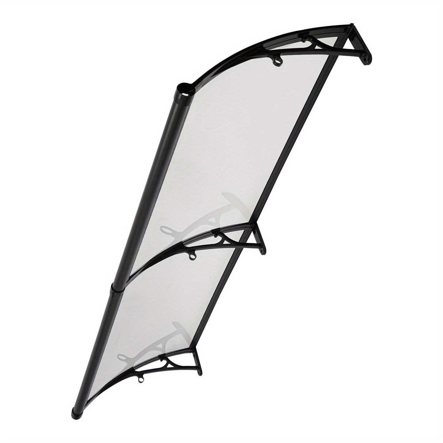 Overkapping – Terrasoverkapping – Paviljoen – Pergola – Veranda – Transparant Boogvormig Dak – Aluminium Zwart Frame – Ingebouwde Goten – Stevig & Weerbestendig