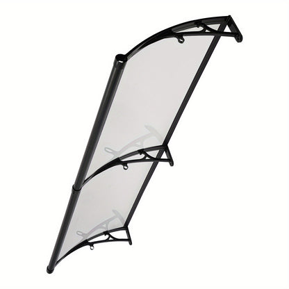 Overkapping – Terrasoverkapping – Paviljoen – Pergola – Veranda – Transparant Boogvormig Dak – Aluminium Zwart Frame – Ingebouwde Goten – Stevig & Weerbestendig
