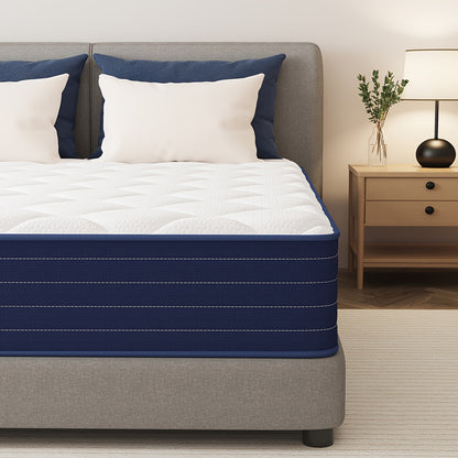 Hybride Matras – Pocketvering Matras – Innerspring Matras – Schuimmatras – Medium Stevig Matras – 135x190x25 cm – Pocketveren Voor Optimale Drukverdeling – Ademend Polyester Hoes