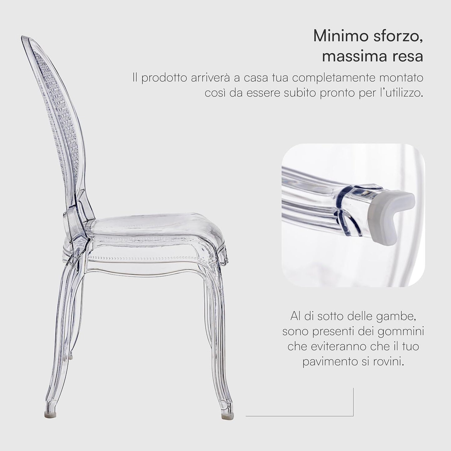 Transparante Stoelen – Eetkamerstoelen – Polycarbonaat Stoelen – Stapelbare Stoelen – Design Stoelen – Set Van 4 – Waterbestendig – Lichtgewicht & Duurzaam