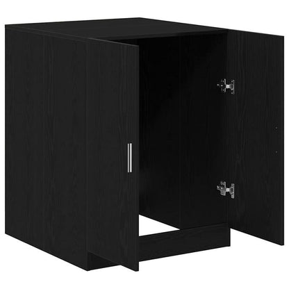 Wasmachinekast – Wasmachinecabinet – Wasmachine Organizer – Wasmachine Meubel – Waskast – Zwart Eikenhout – Grote Opbergruimte – Robuuste Houten Constructie – Past Voor Voorlader – 70,5x71,5x91,5 cm – Eenvoudige Montage