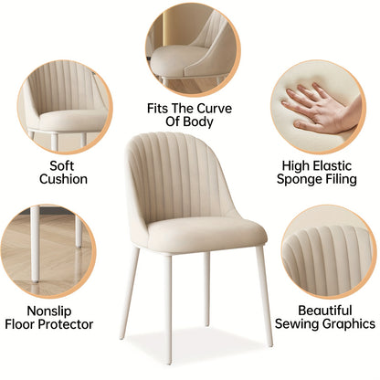 Eetkamerstoelen – Stoelen – Keukenstoelen – Dinersstoelen – Eettafelstoelen – Set Van 2 – Comfortabele Gevulde Zitting – Stevige Metalen Poot