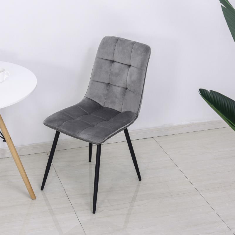 Eetkamerstoel – Stoel – Kuipstoel – Keukenstoel – Woonkamerstoel – Gestoffeerd Comfort – Stevig Metalen Onderstel – Set van 2 – 45x63x90 cm – Moderne Retro Stijl