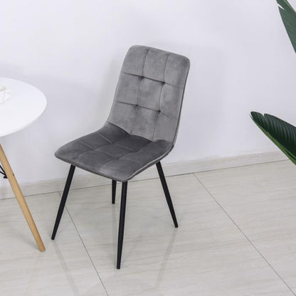 Eetkamerstoel – Stoel – Kuipstoel – Keukenstoel – Woonkamerstoel – Gestoffeerd Comfort – Stevig Metalen Onderstel – Set van 2 – 45x63x90 cm – Moderne Retro Stijl