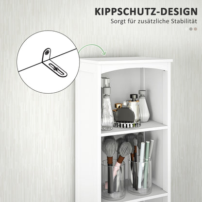Badkamerkast – Badkamermeubel – Opbergkast – Kolomkast – MDF – Compact Design – 34x24x170,5 cm – Wit