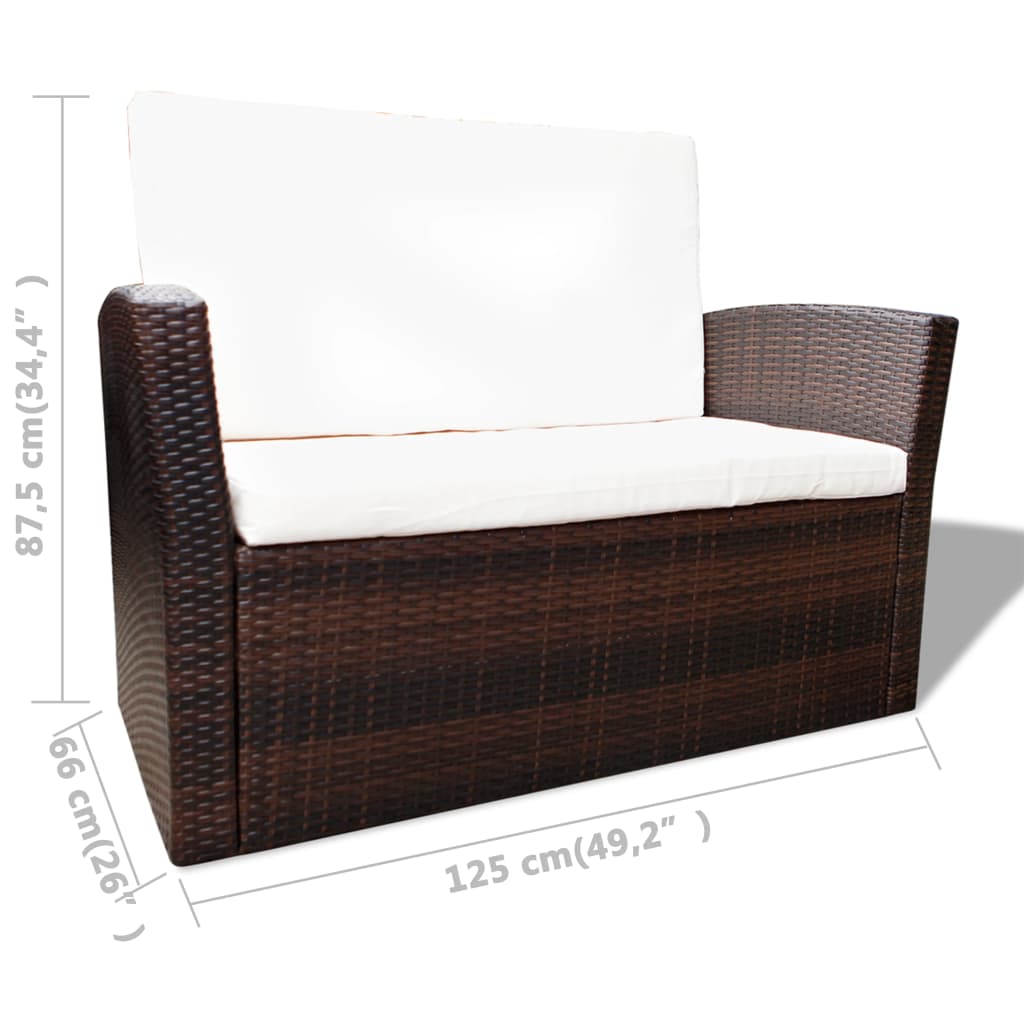 Loungeset – Tuinset – Zitgroep – Loungemeubels – Balkonmeubels – Weerbestendig Poly Rattan – Inclusief Comfortabele Kussens