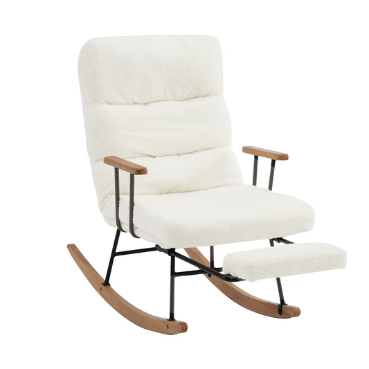 Schommelstoel – Relaxstoel – Schommelstoel Met Voetensteun – Loungefauteuil – Relaxfauteuil – 100 cm Hoog – Handmatig Verstelbare Voetensteun Met Gravity Adjustment