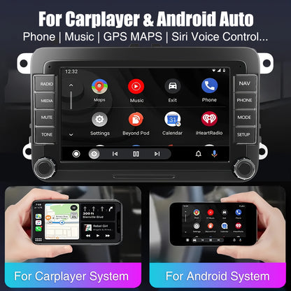 Autoradio Volkswagen – Multimedia Speler – Autoradio Android – GPS Navigatie – DAB+ Radio – 7-Inch IPS Touchscreen – Wireless Carplay & AHD Achteruitrijcamera
