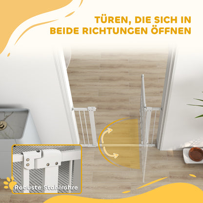 Hondenpoort – Hondenhek – Huisdierenbarrière – Traphekje – Veiligheidshekje – Verstelbaar 76-104 cm – Drukmontage Zonder Boren