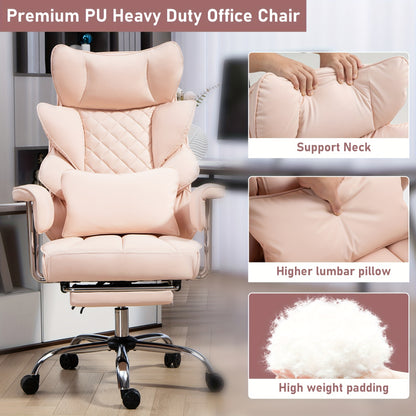 Ergonomische Bureaustoel – Gamestoel - Comfortabele Bureaustoel – Stevige Bureaustoel – Verstelbare Bureaustoel – Metalen Frame – Lendensteun - Zwart - QUORE