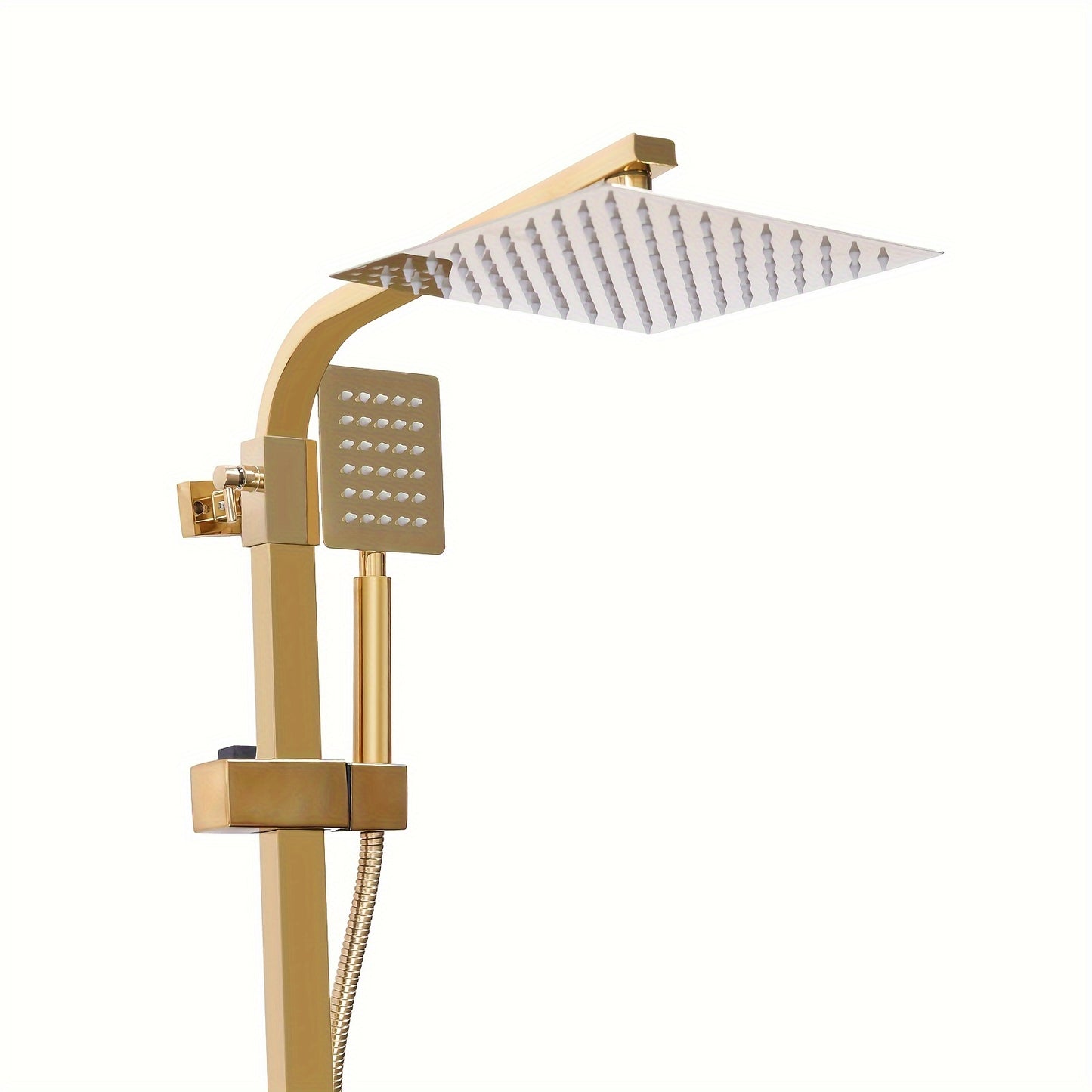 Golden Douche Systeem – Regendouche – Douche Set – Douchekop – Douche Accessoires – Roestvrij Staal – Verstelbare Hoogte – Luxe Gouden Afwerking