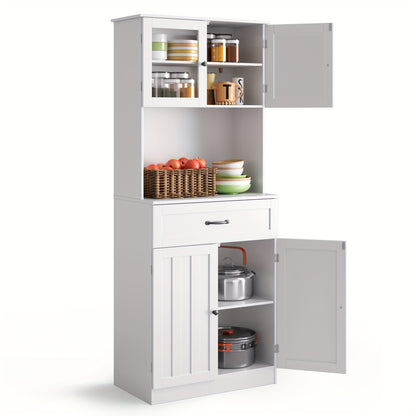 Bergkast – Opbergkast – Kast – Kledingkast – Dressoir – Witte kast – Grote capaciteit – Verstelbare planken – Stevig en duurzaam – Modern design
