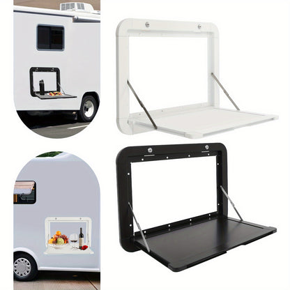 Inklapbare Tafel Camper – Opklapbare Picknicktafel – Wandtafel – Kampeertafel – Opvouwbare Eettafel – Aluminium – Dubbel Slot – 60x36 cm – Mat Zwart