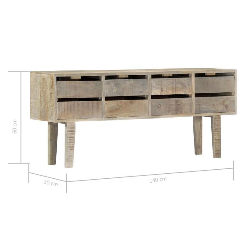 Massief Houten Dressoir – Sideboard – Opbergkast – Kast – Balie – Massief Mangohout – 140x30x60 cm – Verwijderbare Opbergruimte
