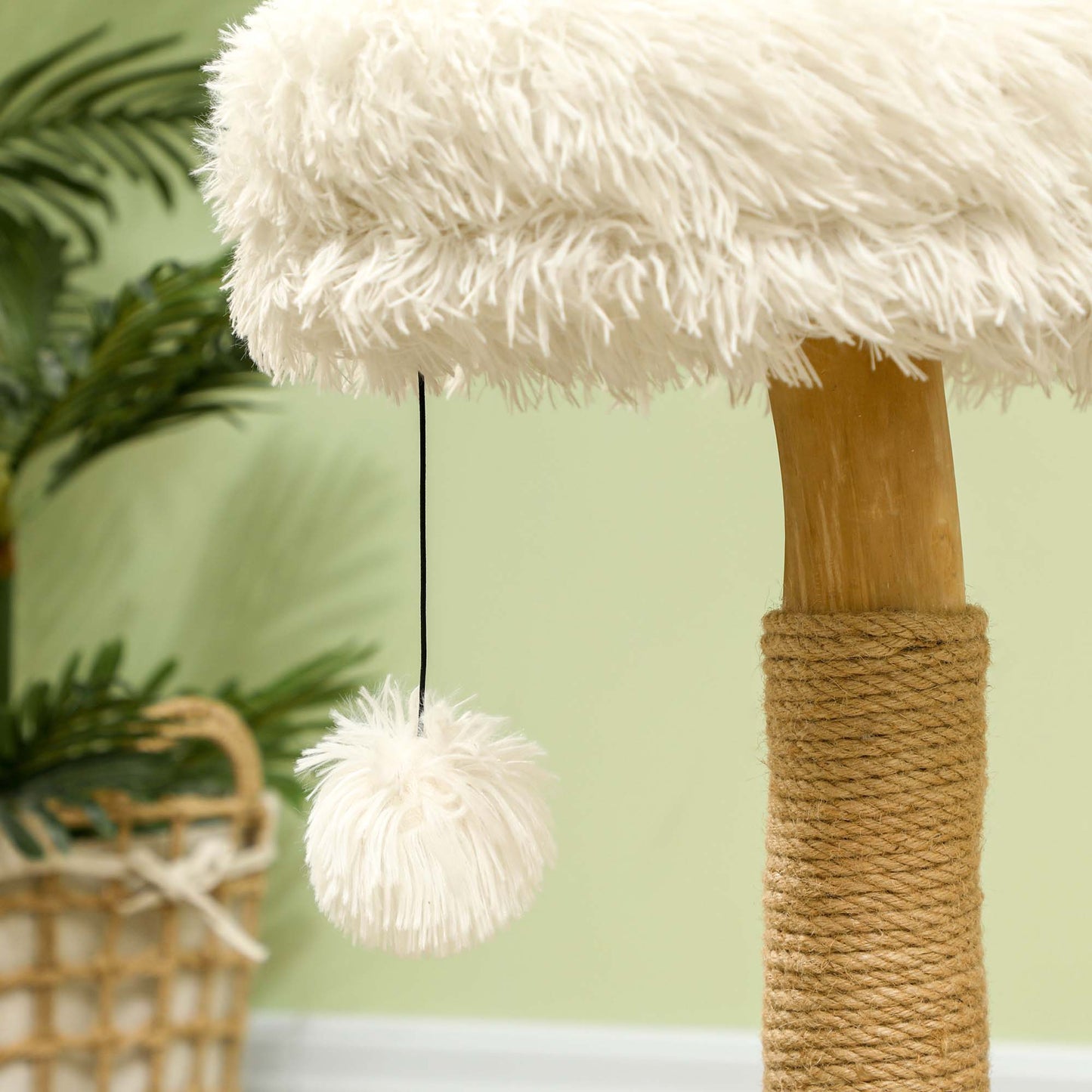 Krabpaal – Kattenboom – Katzenkratzbaum – Krabmeubel – Kattenmeubel – Wit – Met Zacht Wasbaar Kattenbed – Stevige Houten Constructie