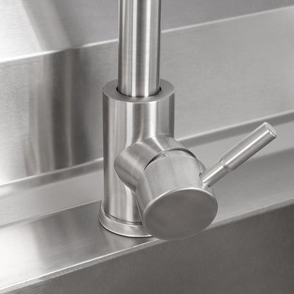 TOOL1SHOOO 201 Stainless Steel Commercial Sink Set, equipped with a 360° rotating faucet, large capacity sink dimensions of 35.0 x 30.99 x 19.0 cm, adjustable foot pads, with a filter basket and lid, suitable for cafes, rest