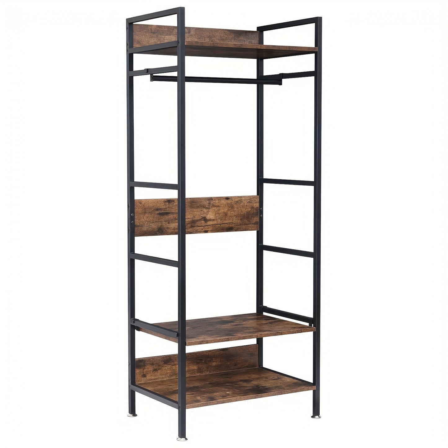 Kledingrek – Garderoberek – Kledingstandaard – Dressboy – Kapstok – Verstelbare Planken – Stevig Smeedijzeren Frame – Vrijstaand Designerrek