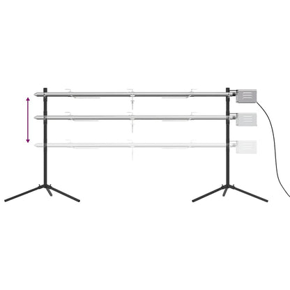 Automatische Houtskoolbarbecue – Elektrische BBQ – Grill – Houtskoolgrill – Buitenbarbecue – 207x45x83 cm – RVS Materiaal – Motor voor Automatisch Draaien