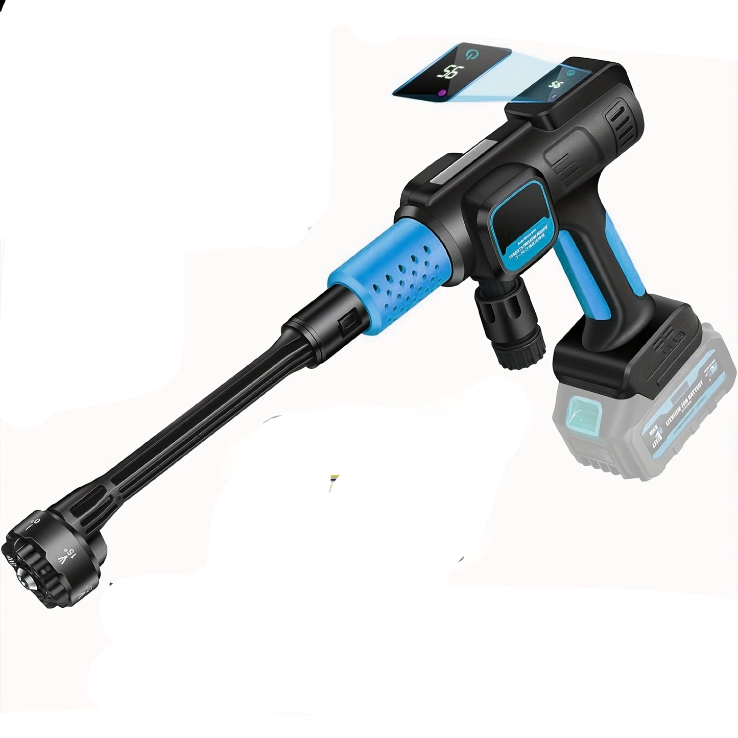 Hogedrukreiniger – Hogedrukspuit – Accu Hogedrukreiniger – Draadloze Hogedrukreiniger – 6-in-1 Multifunctionele Sproeikop – 3500W Brushless Motor – 200 Bar Krachtige Waterdruk