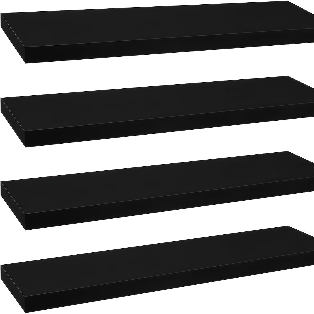 Zwevende plank – Wandplank – Muurplank – Boekenplank – Opbergplank – MDF hout – Set van 4 – 80 cm – Strak design – Draagvermogen 3-5,5 kg
