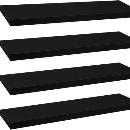 Zwevende plank – Wandplank – Muurplank – Boekenplank – Opbergplank – MDF hout – Set van 4 – 80 cm – Strak design – Draagvermogen 3-5,5 kg