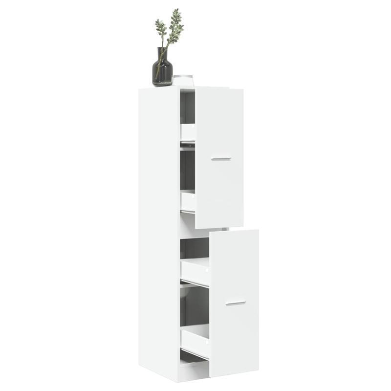 Apothekerskast – Medicijnkast – Badkamerkast – Ladeblok – Opbergkast – Wit – Compact Hoog Design – Duurzaam Hout