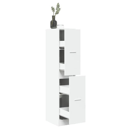 Apothekerskast – Medicijnkast – Badkamerkast – Ladeblok – Opbergkast – Wit – Compact Hoog Design – Duurzaam Hout