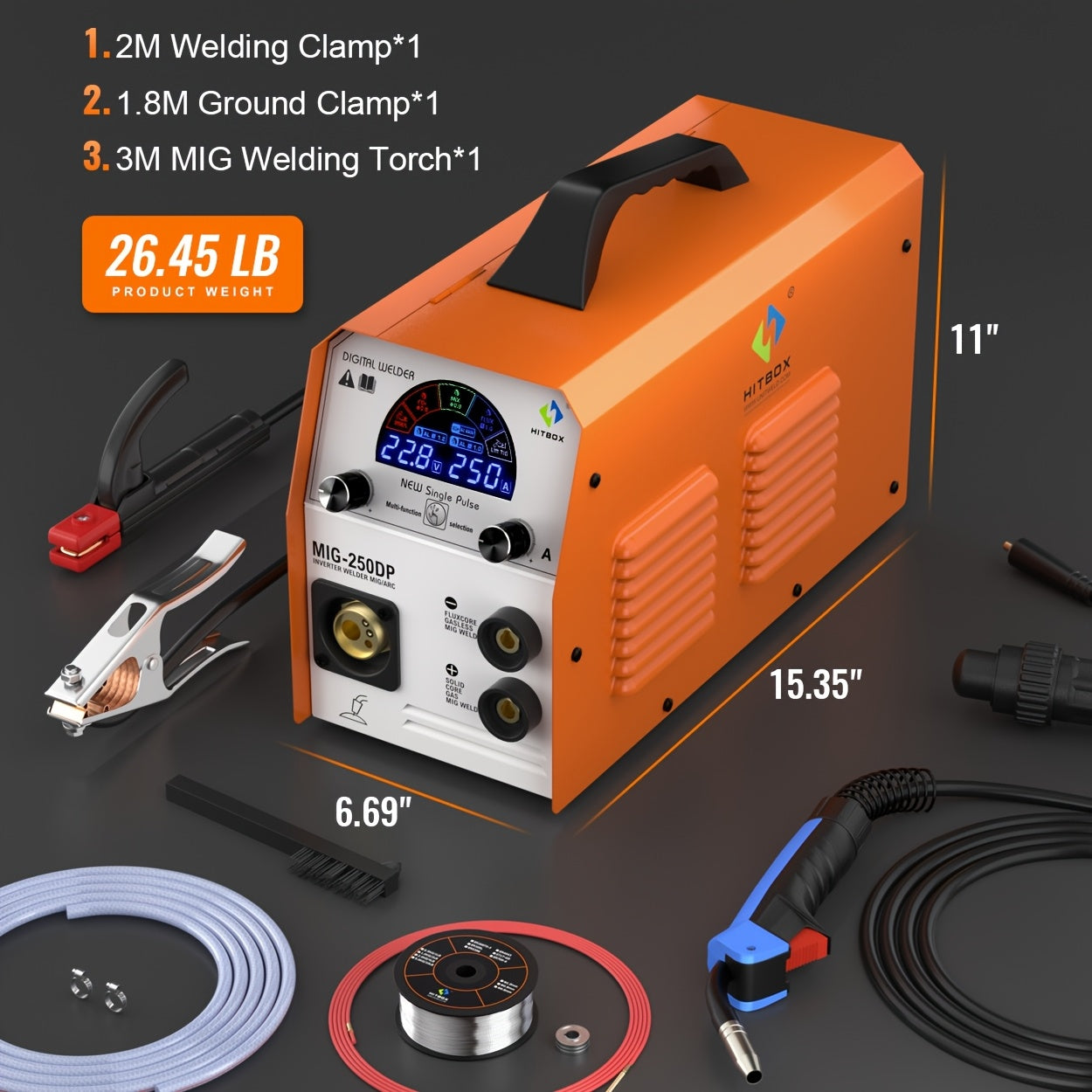 Lasapparaat – Lasmachine – Booglasapparaat – MIG/MAG Lasser – Elektrode Lasapparaat – 4-in-1 Multi-Process – IGBT Inverter Technologie – LED Display – Thermische Beveiliging – Gasloos Lassen – 220V