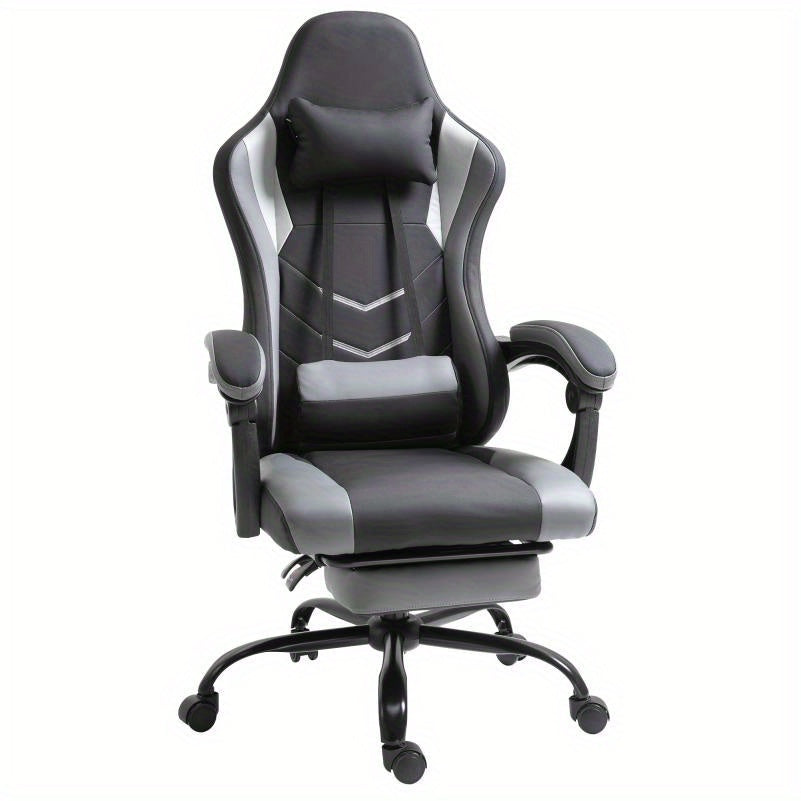 Ergonomische Gamingstoel – Gamingstoel – Bureaustoel – Gamestoel – Computerstoel – Verstelbare Hoofdsteun – Lendensteun – Polyester Vulling – Draagvermogen 120 kg