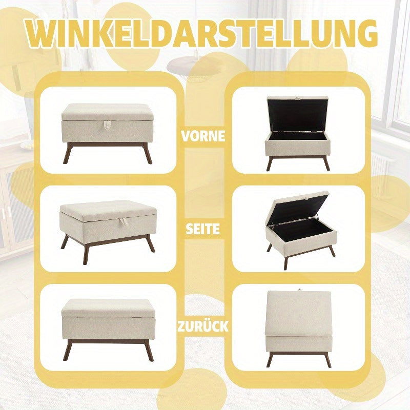 Vierkante Salontafel Met Opbergruimte – Koffietafel Bankje – Opberg Ottoman – Schoenenbank – Voetenbank – Metalen Frame – 68,58 cm Hoog – 3,2 Cu Ft Capaciteit