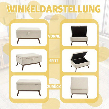Vierkante Salontafel Met Opbergruimte – Koffietafel Bankje – Opberg Ottoman – Schoenenbank – Voetenbank – Metalen Frame – 68,58 cm Hoog – 3,2 Cu Ft Capaciteit