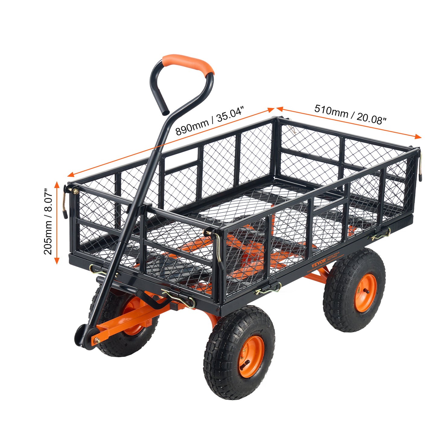 Tuinwagen – Kruiwagen – Kar – Transportwagen – Tuinkar – Draagkracht 400 kg – Afneembare Zijkanten
