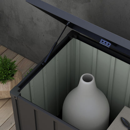 Tuinkist – Opbergbox – Kussenbox – Tuinopbergbox – Tuinbox – 450 Liter Inhoud – Stalen Behuizing Met Gasveer Deksel