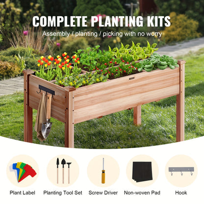 Hoogtebed Tuinieren – Verhoogd Tuinbed – Houten Plantenbak – Moestuinbak – Plantenbak Buiten – Cederhout Natuurlijk Afwerking – 120x58x76 cm Ergonomisch Design