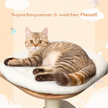 Krabpaal – Kattenboom – Krabmeubel – Klimmeubel – Kattenhuis – 175 cm Hoog – 6 Niveaus Met Kattenhol En Wasbare Matten