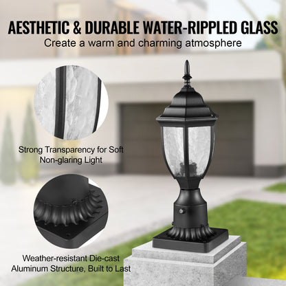 Tuinlamp – Buitenlamp – Tuinverlichting – Lampenpaal – Staande Tuinlamp – Automatische Schemersensor – Aluminium Behuizing Met Gehard Glas